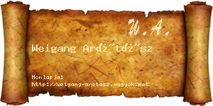 Weigang Arétász névjegykártya